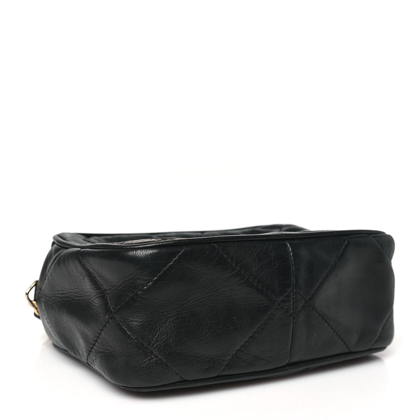 Lambskin Quilted CC Tassel Camera Case Black