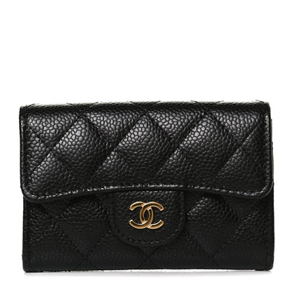 Chanel Caviar Quilted Flap Card Holder Wallet Black 1 of 11