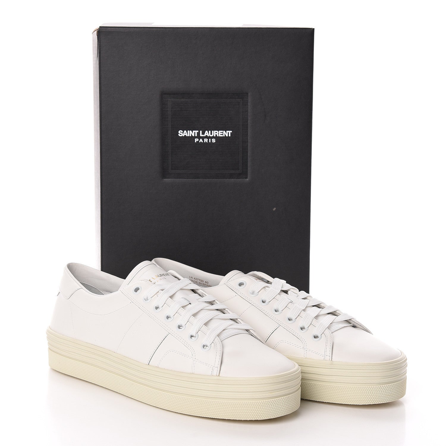 Saint Laurent Calfskin Court Classic Sneakers 40 Off White 8 of 8