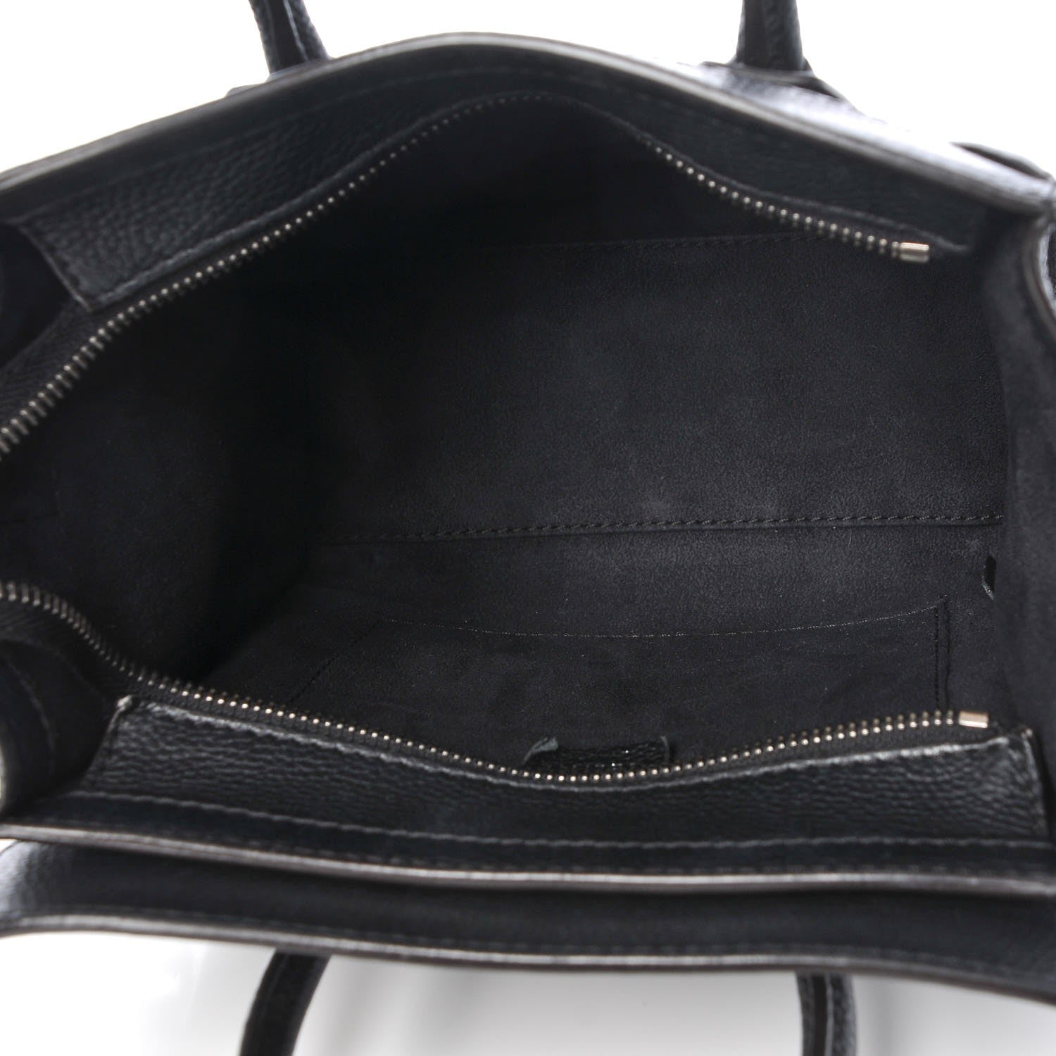 Celine Drummed Calfskin Nano Luggage Black 5 of 6