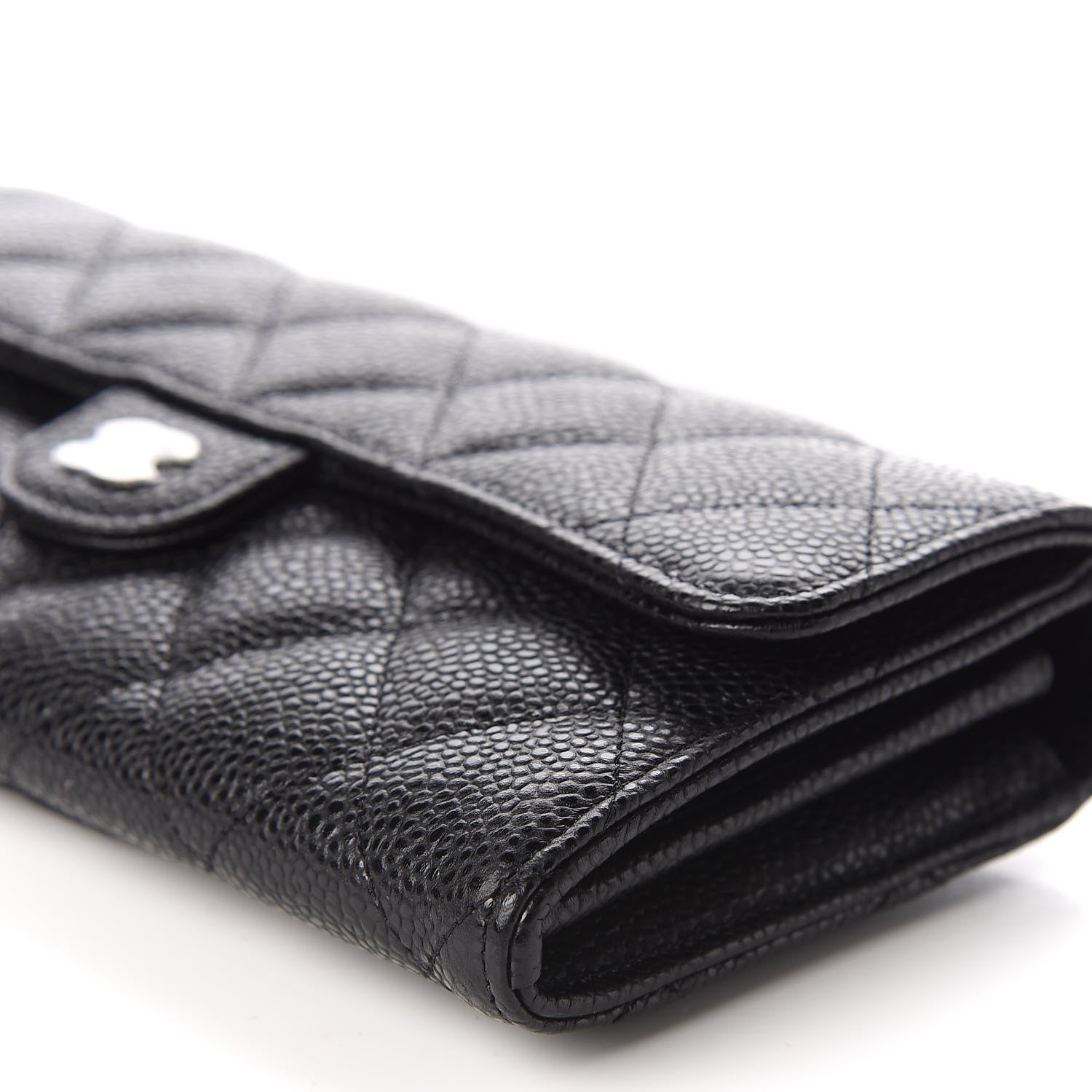 Chanel Caviar Quilted Large Gusset Flap Wallet Black 6 of 11