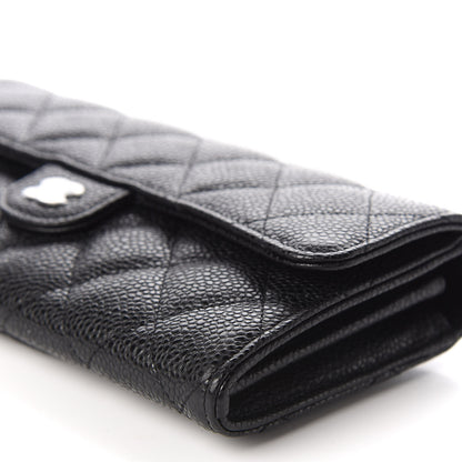 Chanel Caviar Quilted Large Gusset Flap Wallet Black 6 of 11