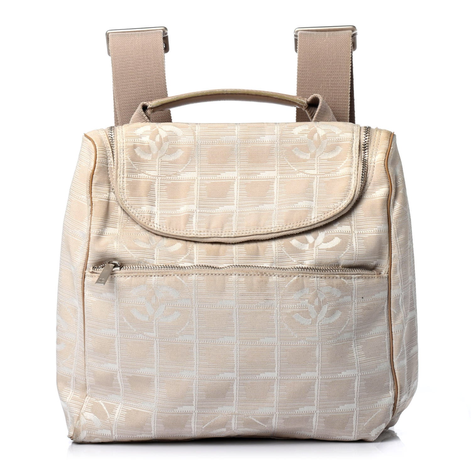 Chanel Nylon Travel Backpack Beige 1 of 9