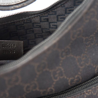 Gucci Denim Monogram Small Hobo Dark Brown 13 of 14