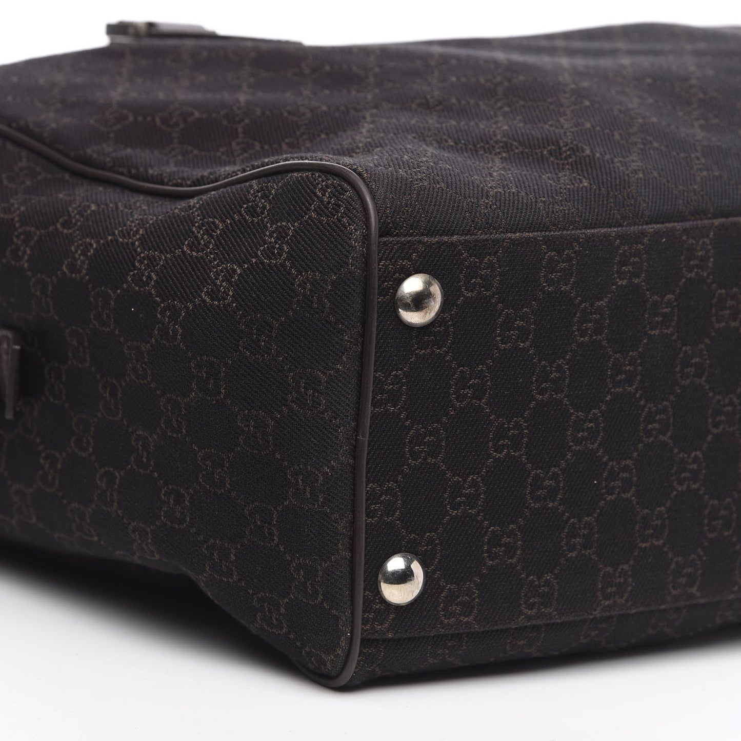 Denim Monogram Large Carry On Duffle Dark Brown
