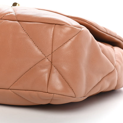 Chanel Lambskin Quilted Large Chanel 19 Flap Brown 9 of 9