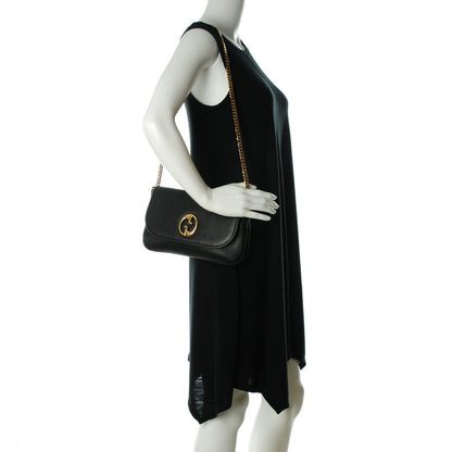 Gucci Calfskin Medium 1973 Chain Shoulder Bag Black 2 of 7