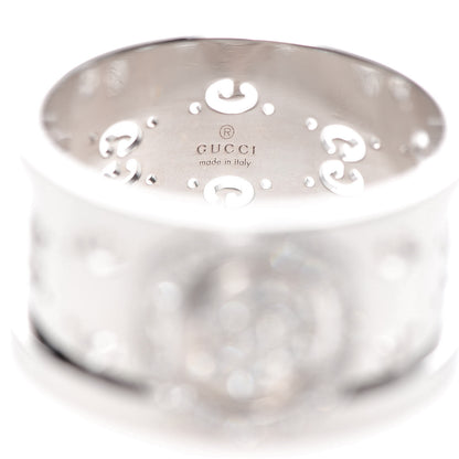 Gucci 18K White Gold Diamond 10mm Icon Twirl Band Ring 53 6.5 4 of 4