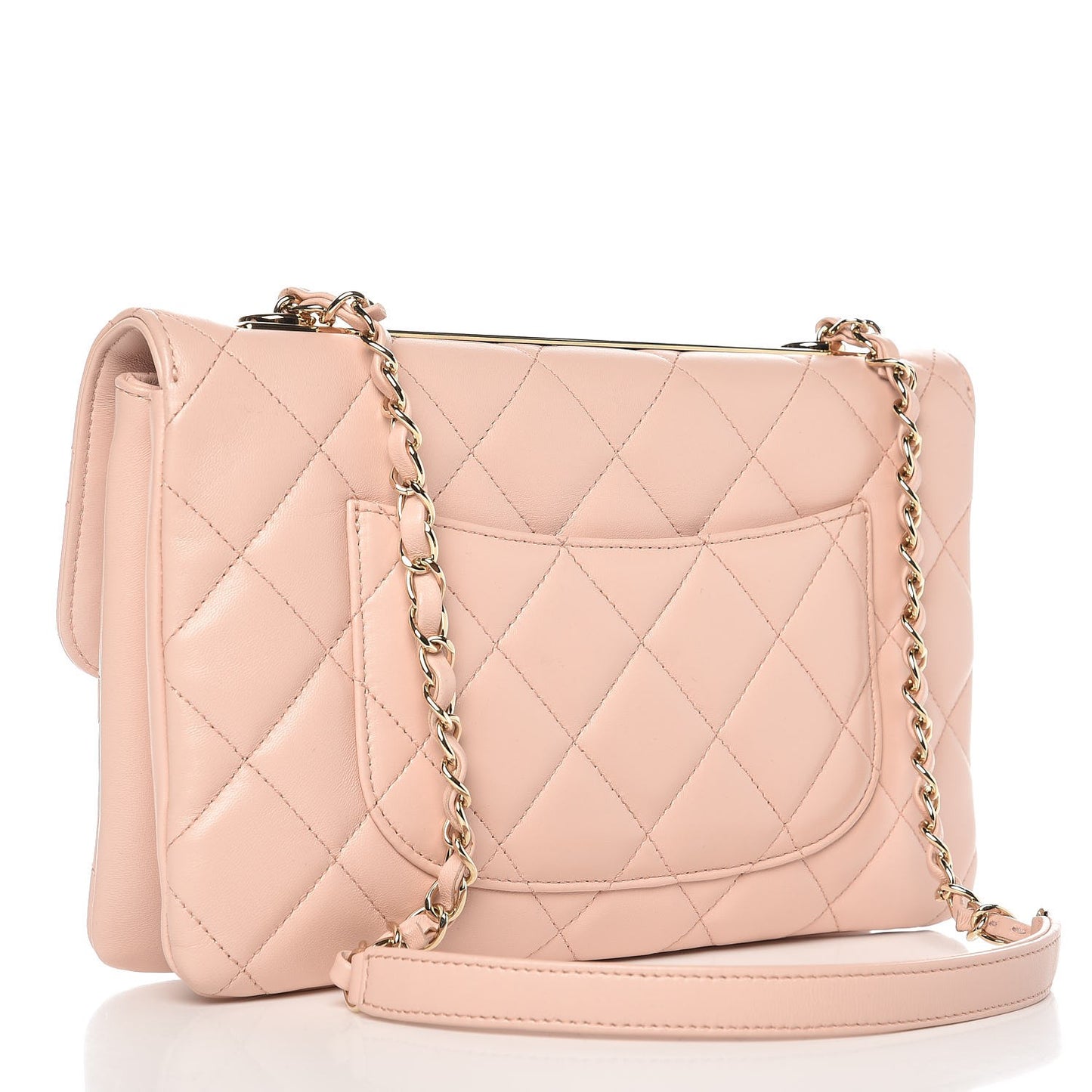 Lambskin Quilted Medium Trendy CC Flap Pink