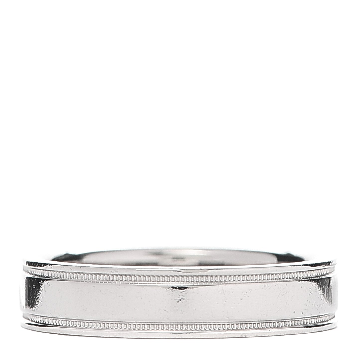 Platinum Diamond Essential Double Milgrain Wedding Band Ring 48 4.5