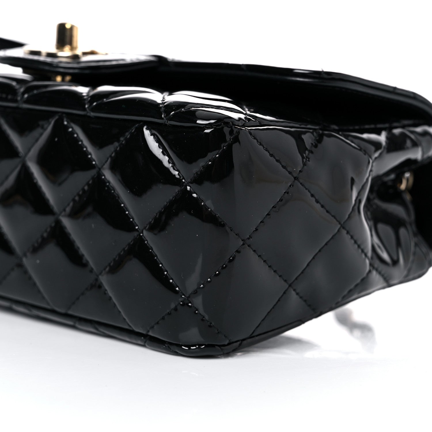 Chanel Patent Calfskin Quilted Mini Rectangular Flap Black 9 of 12