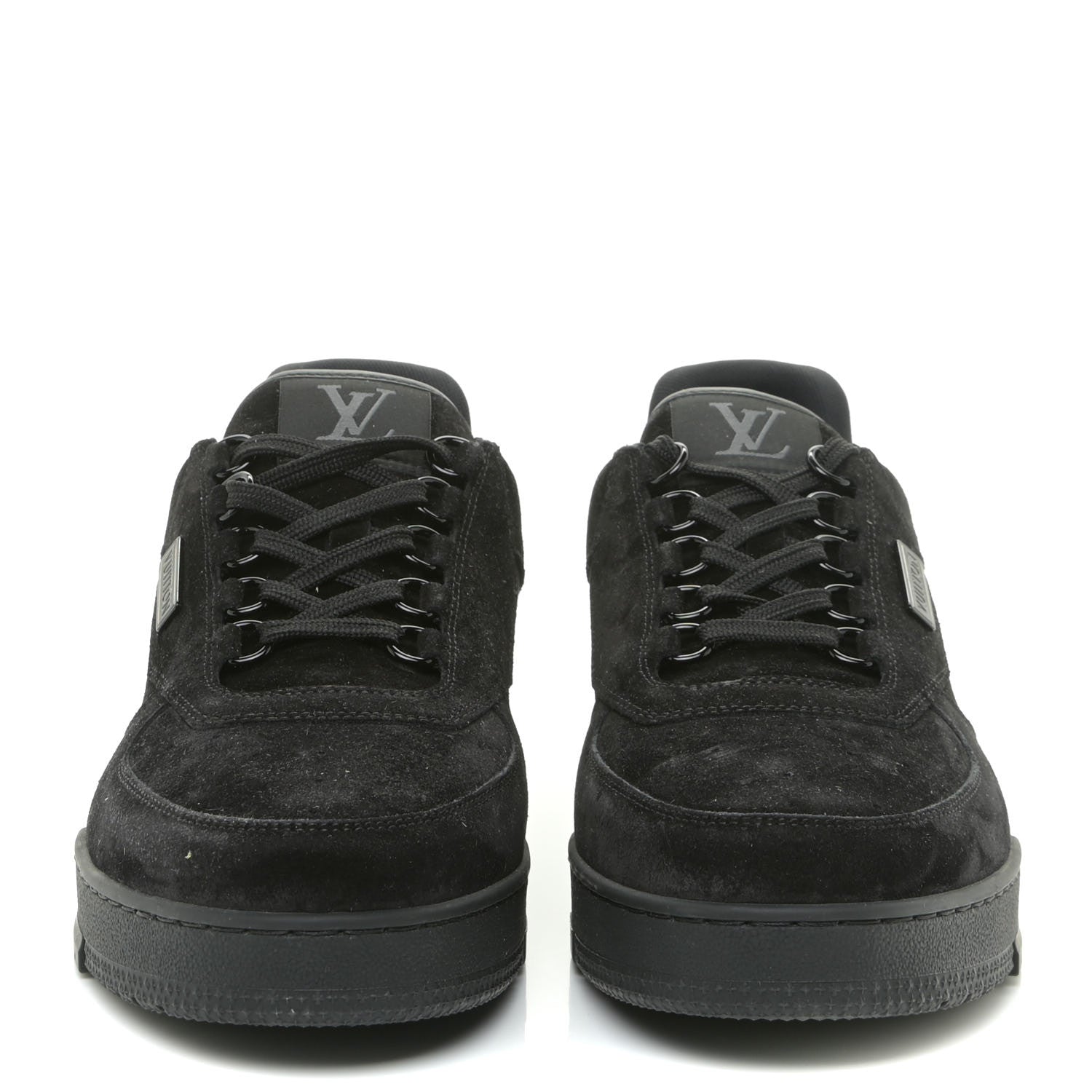 Louis Vuitton Suede Mens LV Trainer Sneakers 9 Black 2 of 15