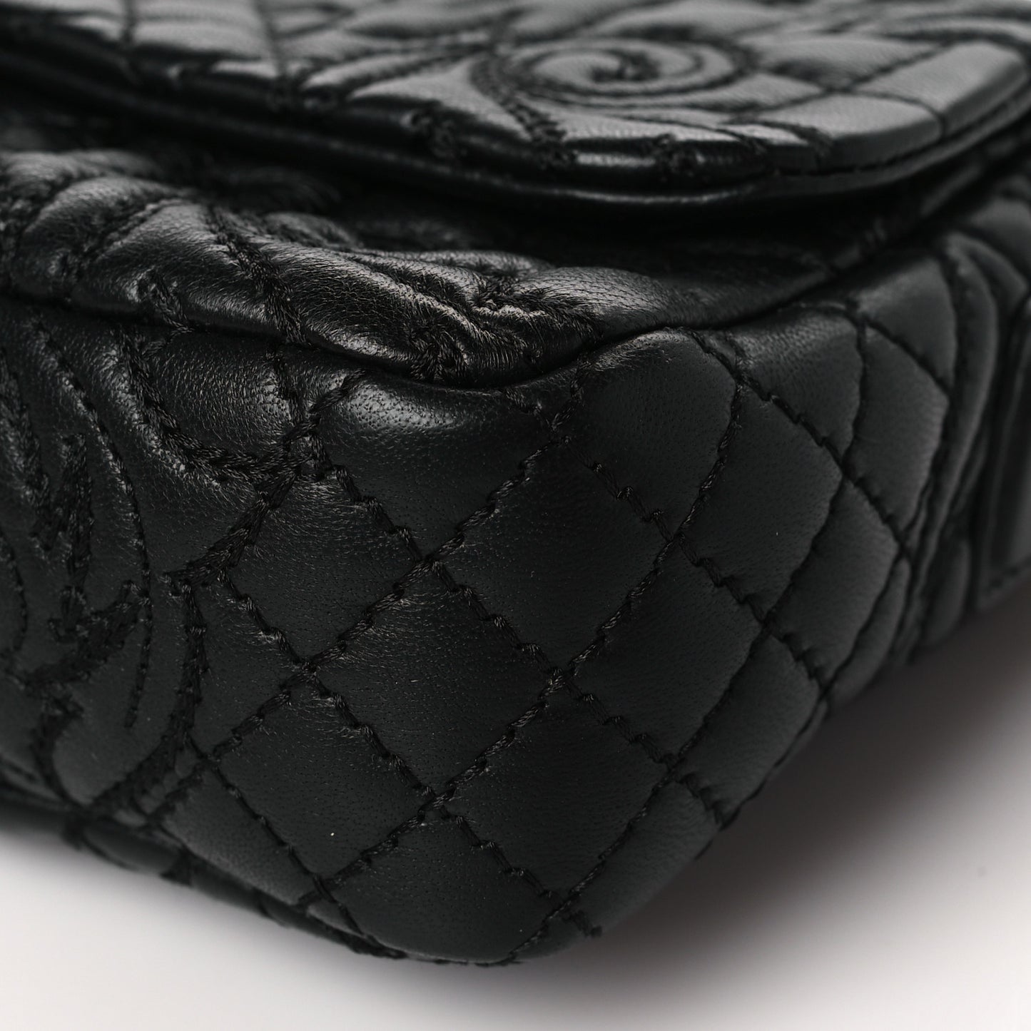 Nappa Barocco Quilted Calliope Vanitas Shoulder Bag Black