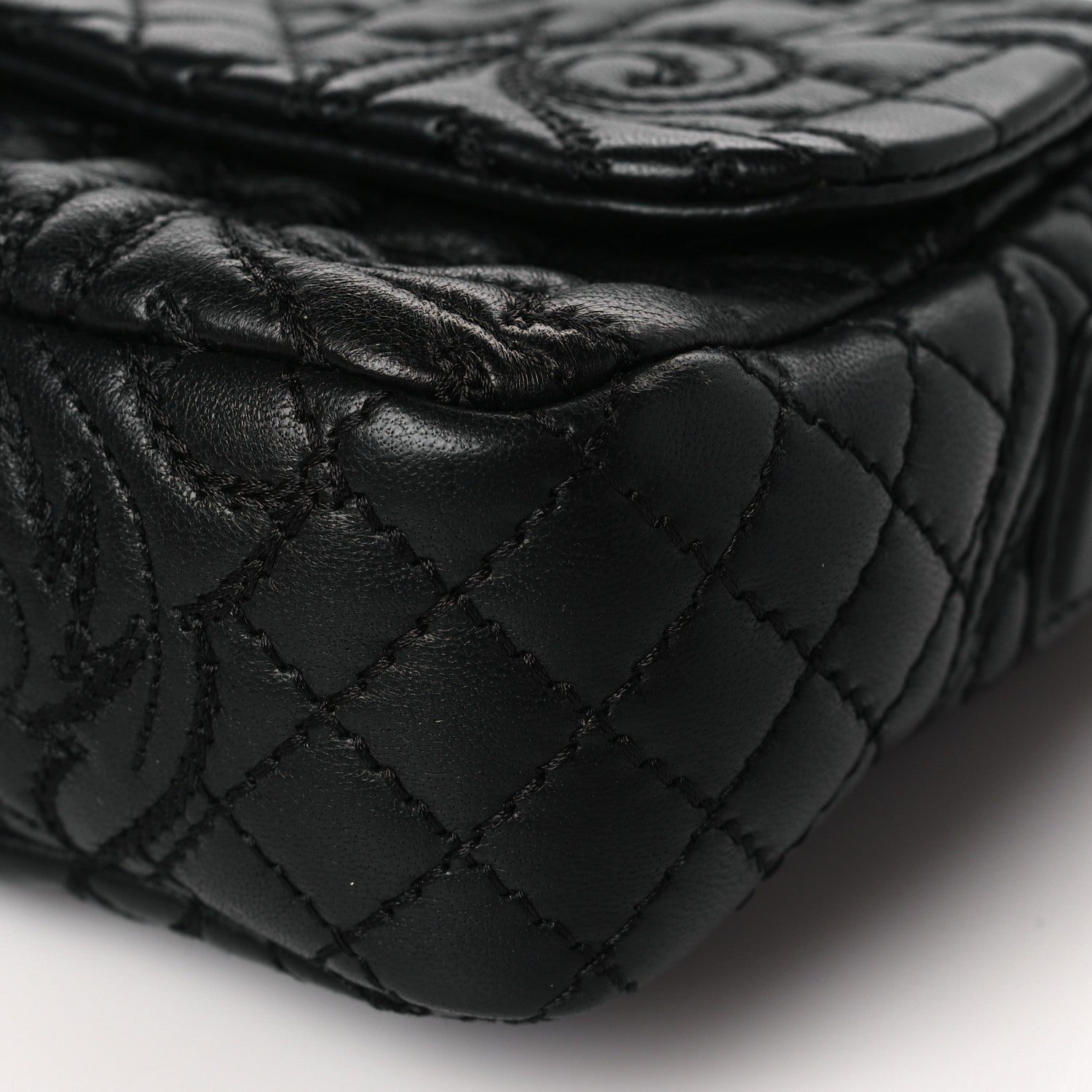 Versace Nappa Barocco Quilted Calliope Vanitas Shoulder Bag Black 9 of 10