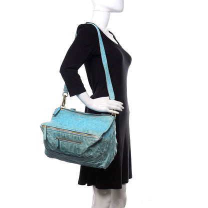 Givenchy Tumbled Sheepskin Large Pandora Sky Blue 4 of 13