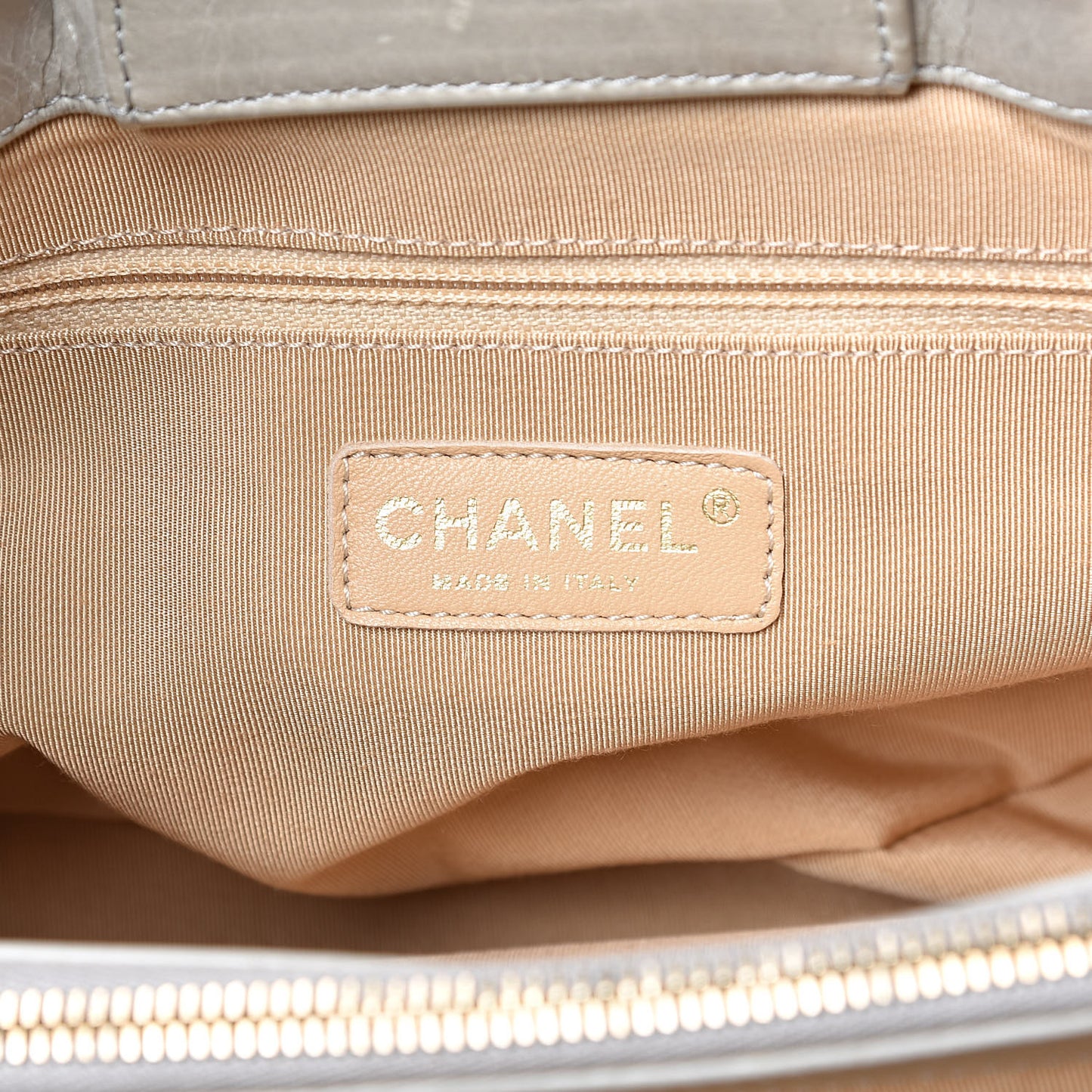 Calfskin Quilted Tote Light Grey