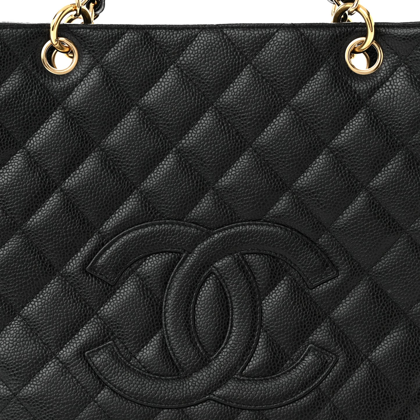 Caviar Quilted Petit Shopping Tote PST Black