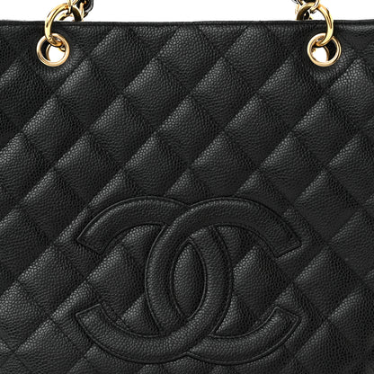 Chanel Caviar Quilted Petit Shopping Tote PST Black 8 of 10