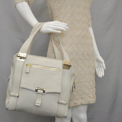 Jimmy Choo Cashmere Calfskin Medium Parker Tote White 2 of 9