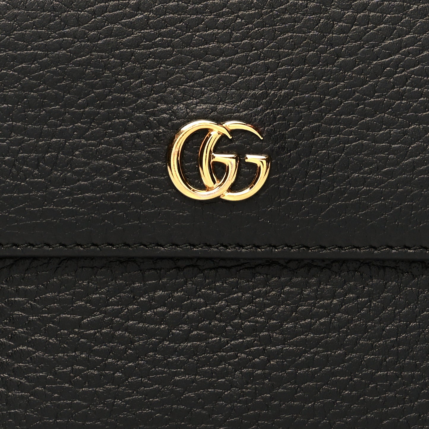 Dollar Calfskin Double G French Flap Wallet Black