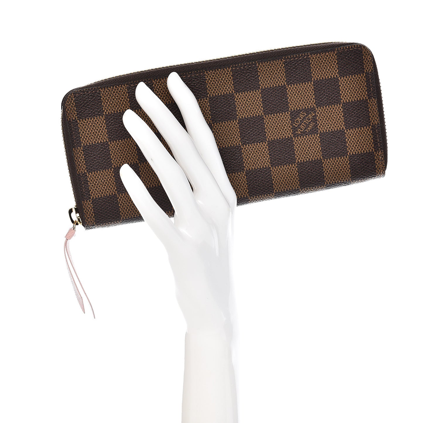 Damier Ebene Clemence Wallet Rose Ballerine