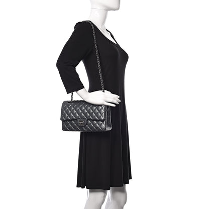 Chanel Pearly Caviar Quilted Medium Double Flap Grey 2 of 10