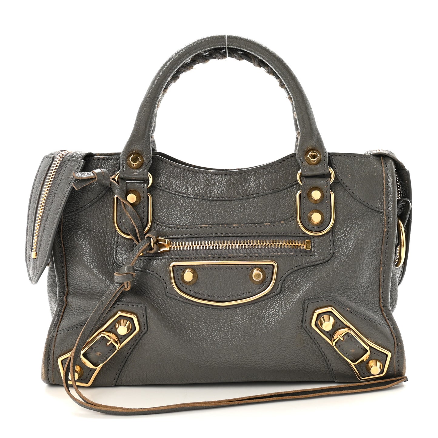 Chevre Gold Metallic Edge Hardware Mini City Gris Acier