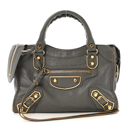 Balenciaga Chevre Gold Metallic Edge Hardware Mini City Gris Acier 1 of 10