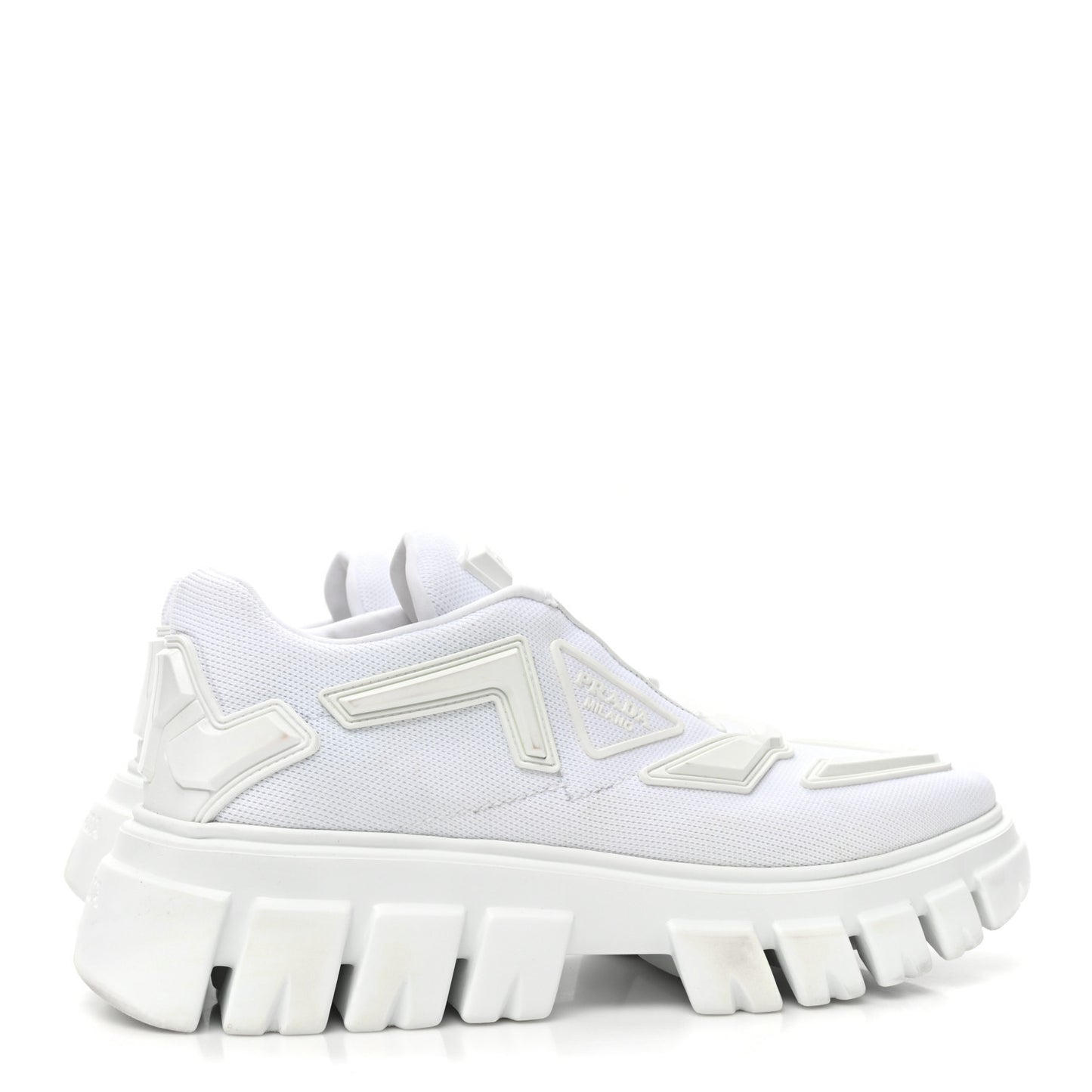 Rubber Technical Knit Fabric Triangle Logo Evolution 55mm Sneakers 39 White