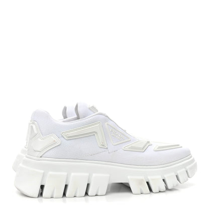 Prada Rubber Technical Knit Fabric Triangle Logo Evolution 55mm Sneakers 39 White 4 of 11
