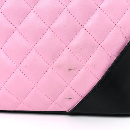Chanel Calfskin Quilted Large Cambon Tote Pink Black 14 of 22