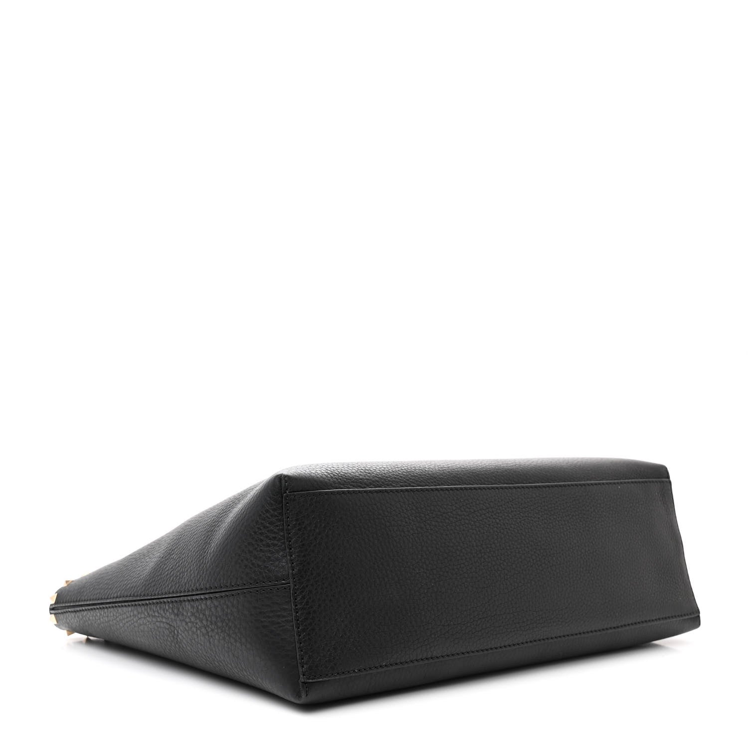Valentino Garavani Grained Calfskin Rockstud Shoulder Tote Black 3 of 10