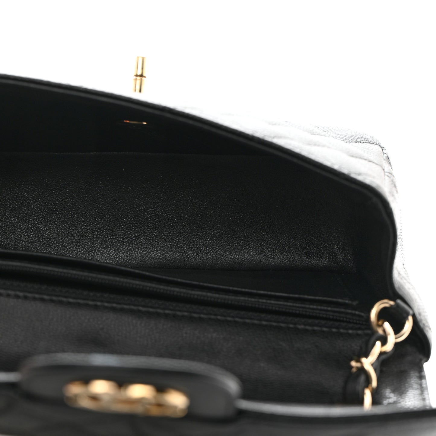 Caviar Quilted Mini Rectangular Flap Black