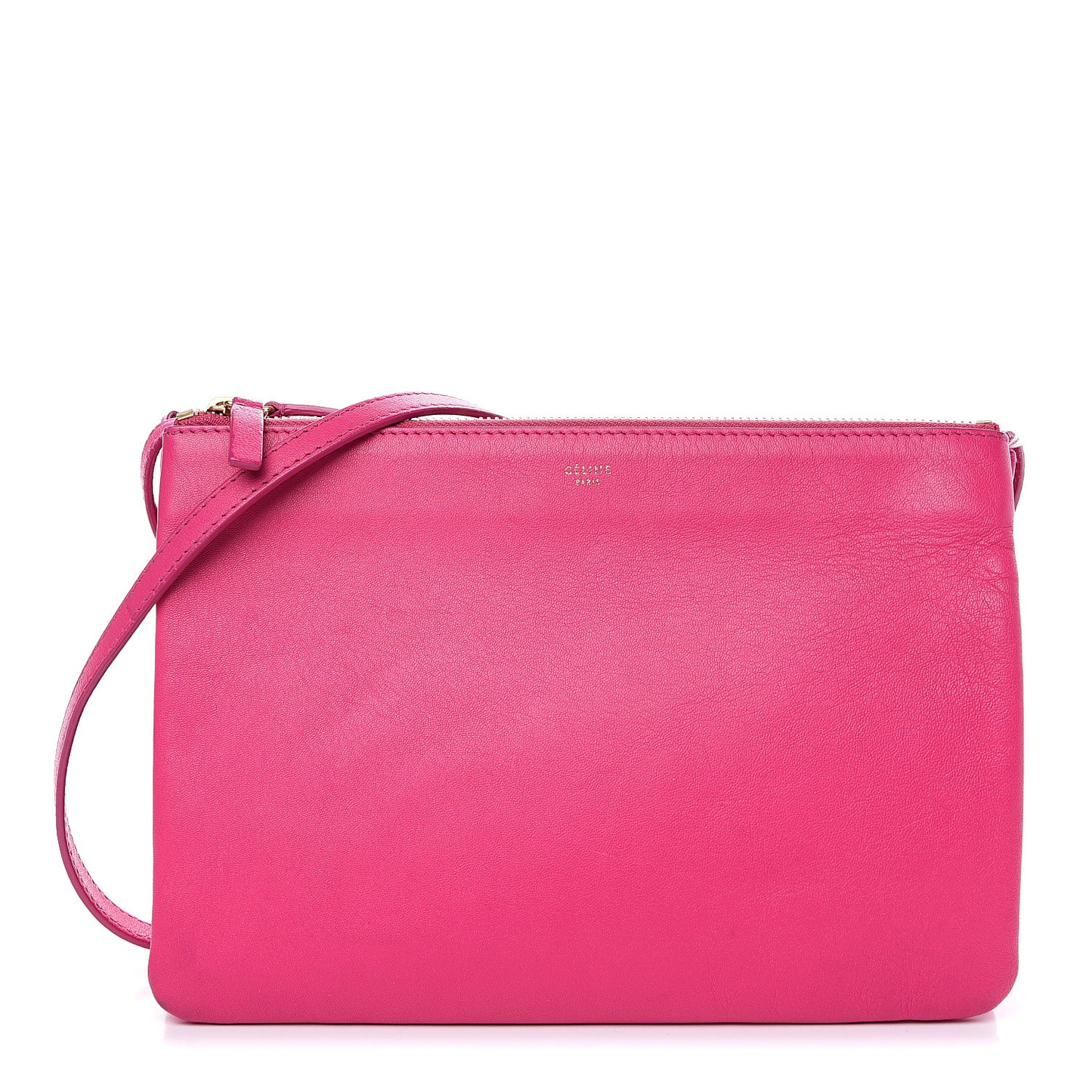 Lambskin Large Trio Crossbody Bag Fluo Fuchsia