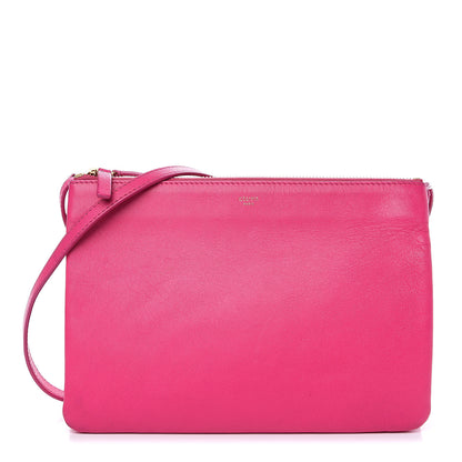 Celine Lambskin Large Trio Crossbody Bag Fluo Fuchsia 1 of 13
