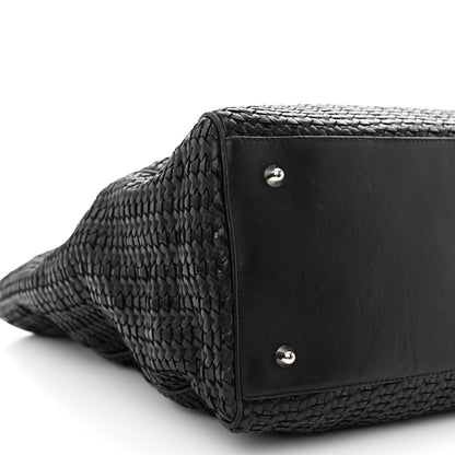 Christian Dior Lambskin Woven Large Lady Dior Shopping Tote Black 9 of 18