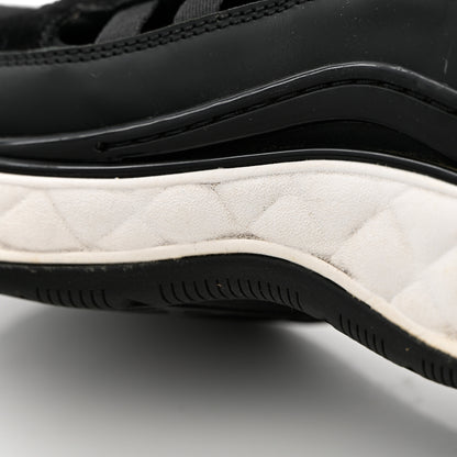 Chanel Fabric Calfskin Suede CC Sneakers 37.5 Black 9 of 16