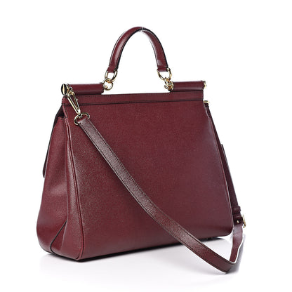 Dolce & Gabbana Dauphine Large Miss Sicily Satchel Burgundy 4 of 13
