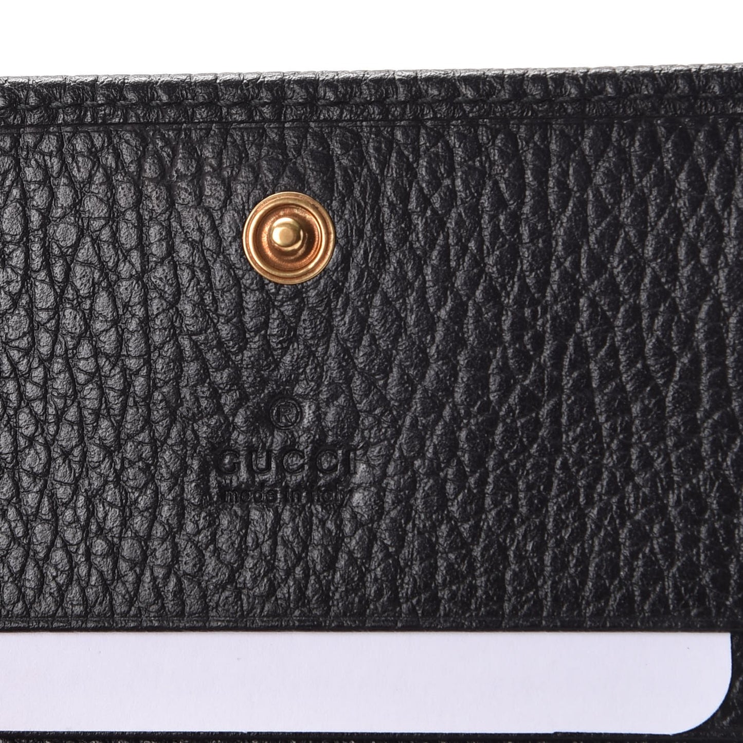 Pebbled Calfskin Butterfly Card Case Black