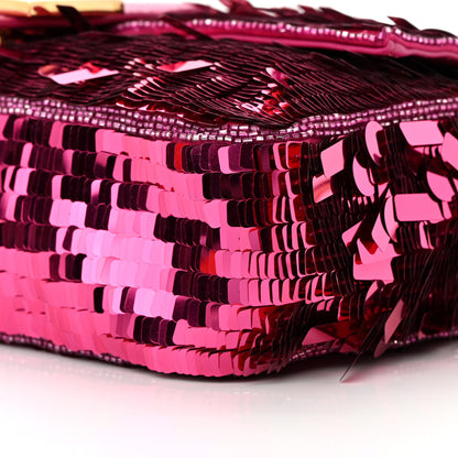 Fendi Sequin Paillettes Vitello Grace Sex and the City Baguette Ciclamino Pilar 10 of 12