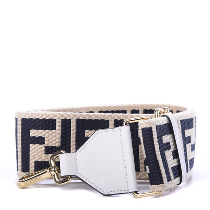 Fendi Ribbon Vitello Seta FF 1974 Adjustable Strap You Nuvola Midnight White Ice 1 of 4