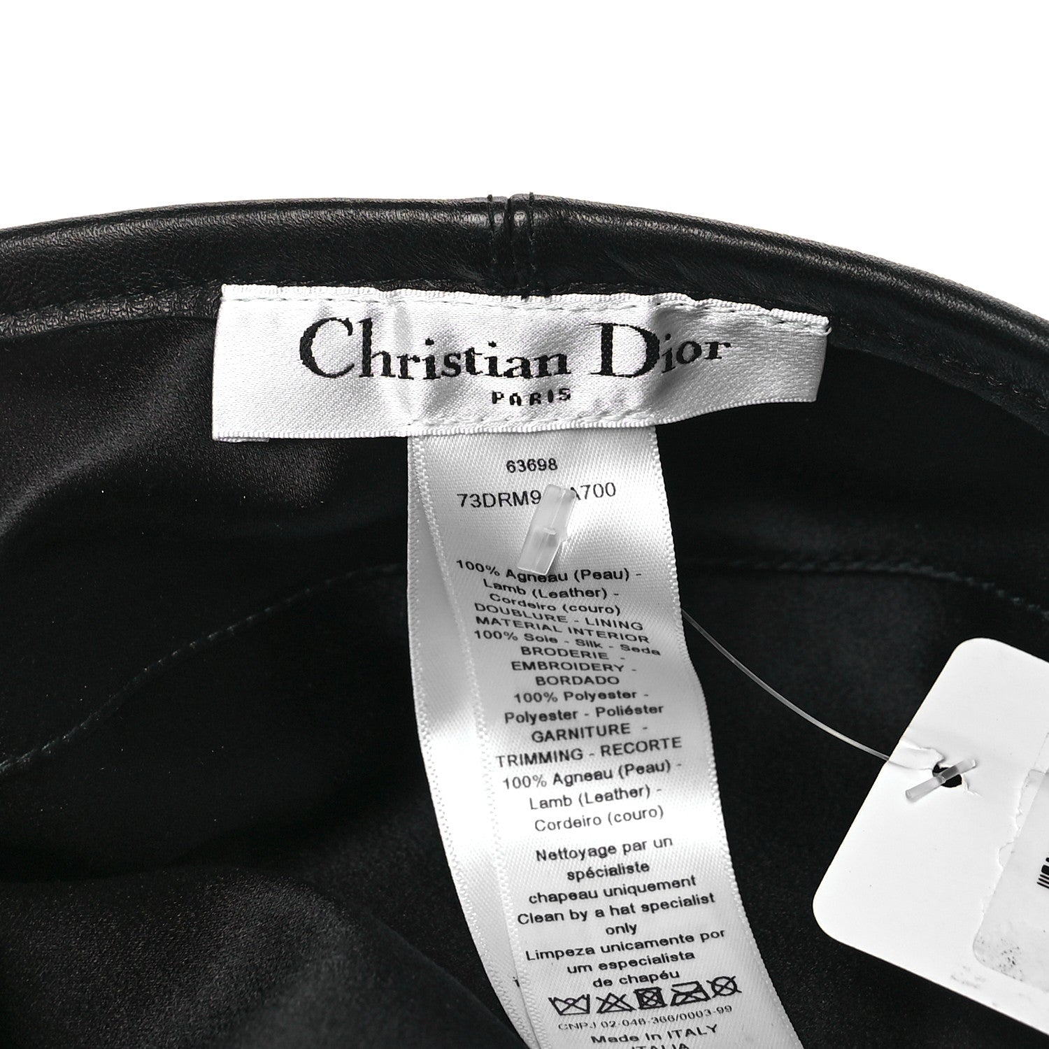 Christian Dior Lambskin D-Dream Beret 58 Black 6 of 6