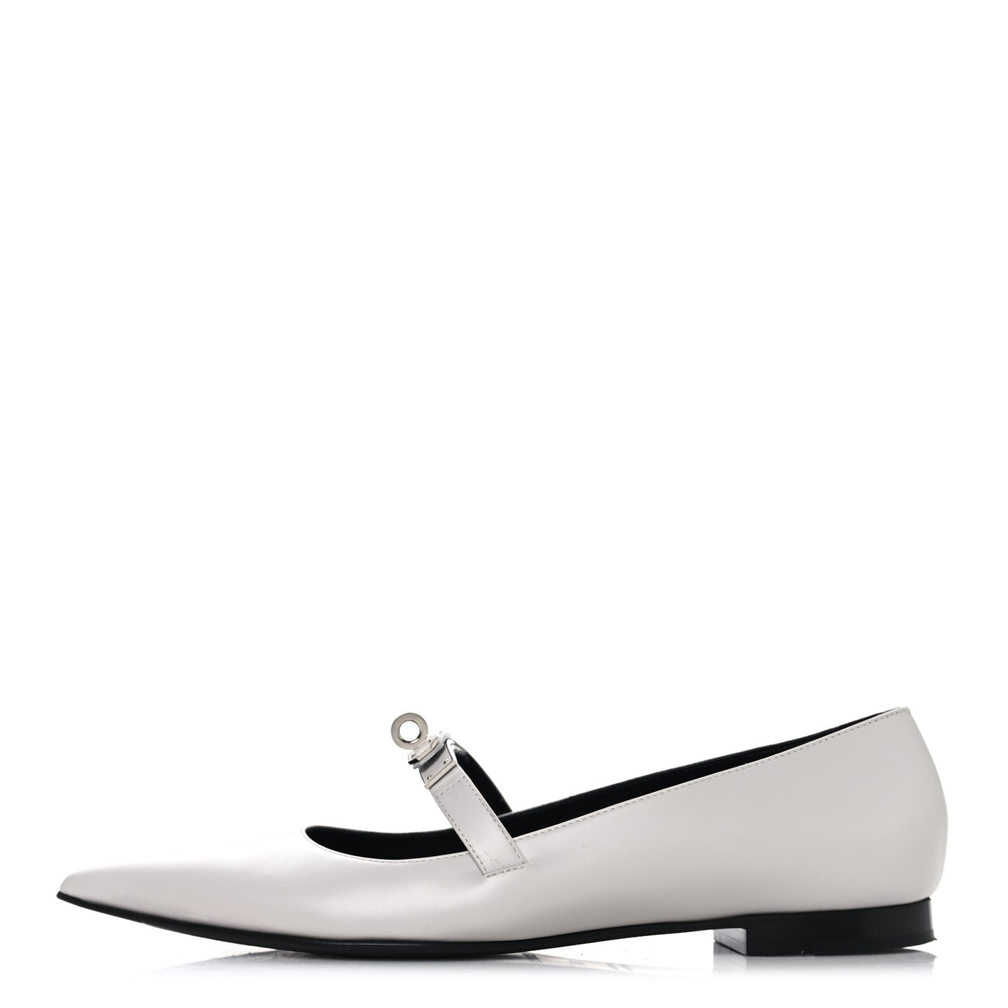 Calfskin Kelly Ballet Flat 37.5 Gris Clair