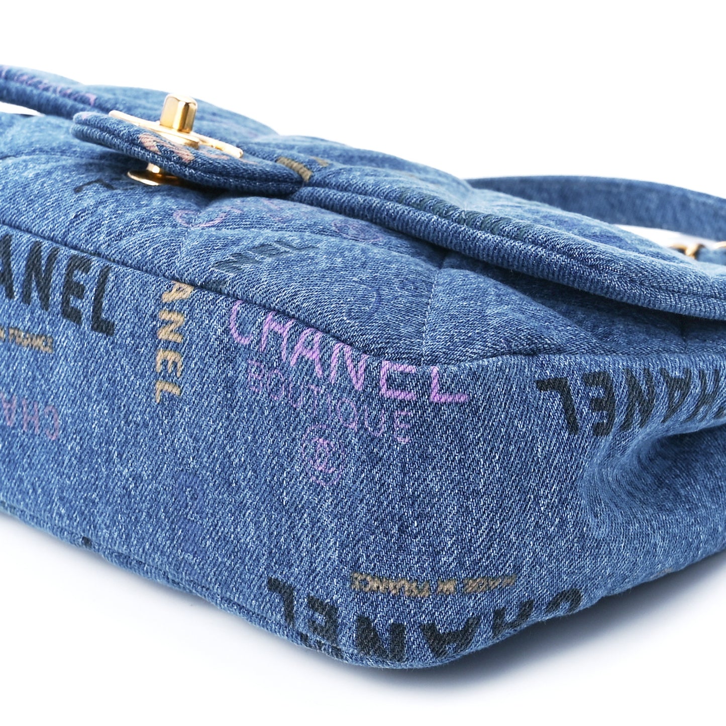 Denim Quilted Denim Large Mood Flap Blue Multicolor