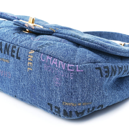 Chanel Denim Quilted Denim Large Mood Flap Blue Multicolor 12 of 12