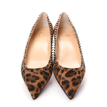 Christian Louboutin Veau Velours Anjalina Flats 39 Leo Gun Metal 5 of 10