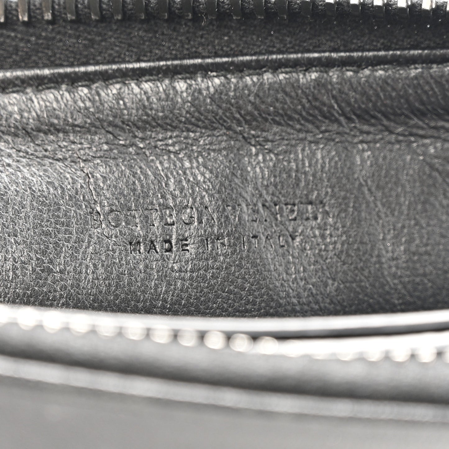 Nappa Intrecciato Wristlet Zip Wallet Black
