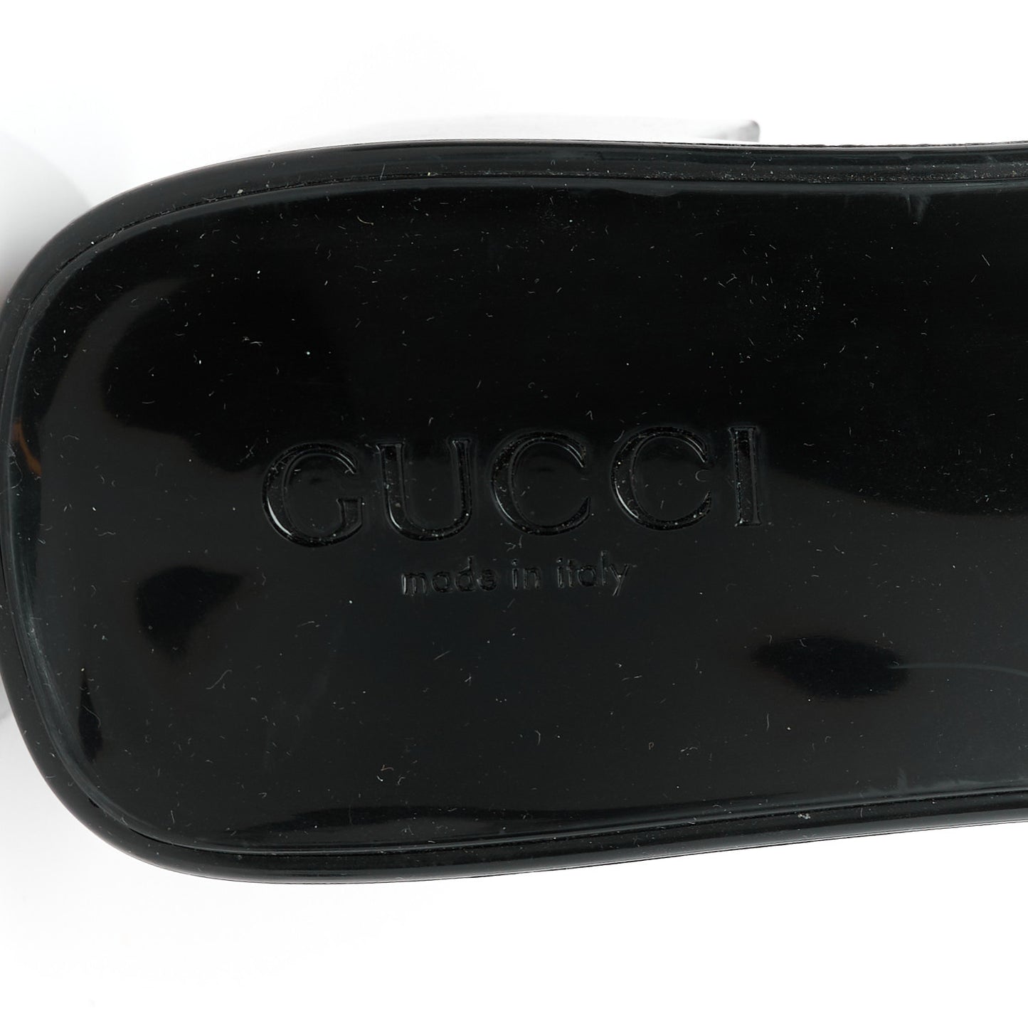 Rubber Gucci Logo Womens Platform 20/60mm Slide Sandals 39 Black