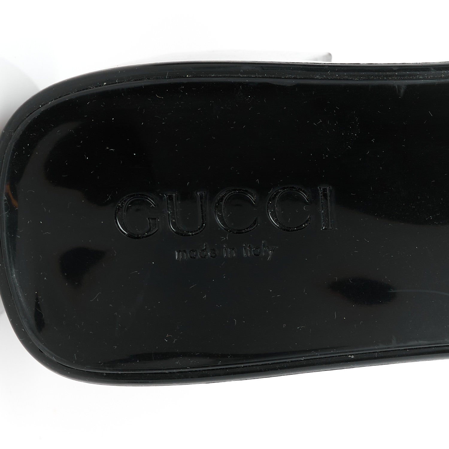 Gucci Rubber Gucci Logo Womens Platform 20/60mm Slide Sandals 39 Black 7 of 10