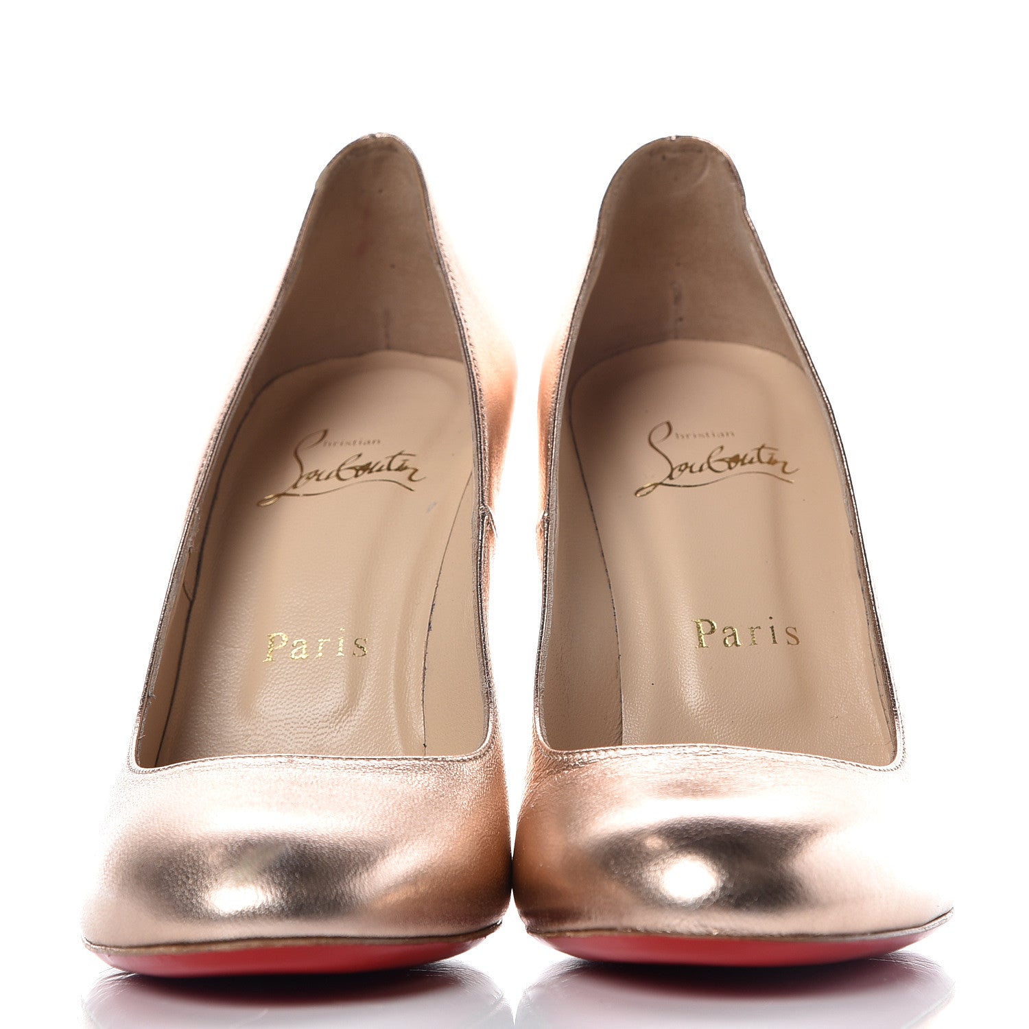Christian Louboutin Metallizzato Nappa Fifi 100 Pumps 37 Rose Gold 2 of 7